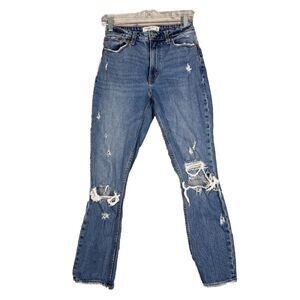 Abercrombie Jeans Women 00 24" Blue The Mom High Curve‎ Love Streetwear Casual